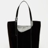 Shopper The Icon en cuero charol arrugado Negro