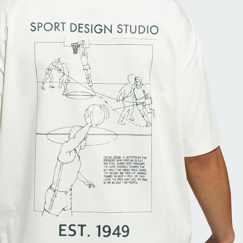 Remera Adidas Sport Design Fastbrk - Blanco Remera Adidas Sport Design Fastbrk - Blanco