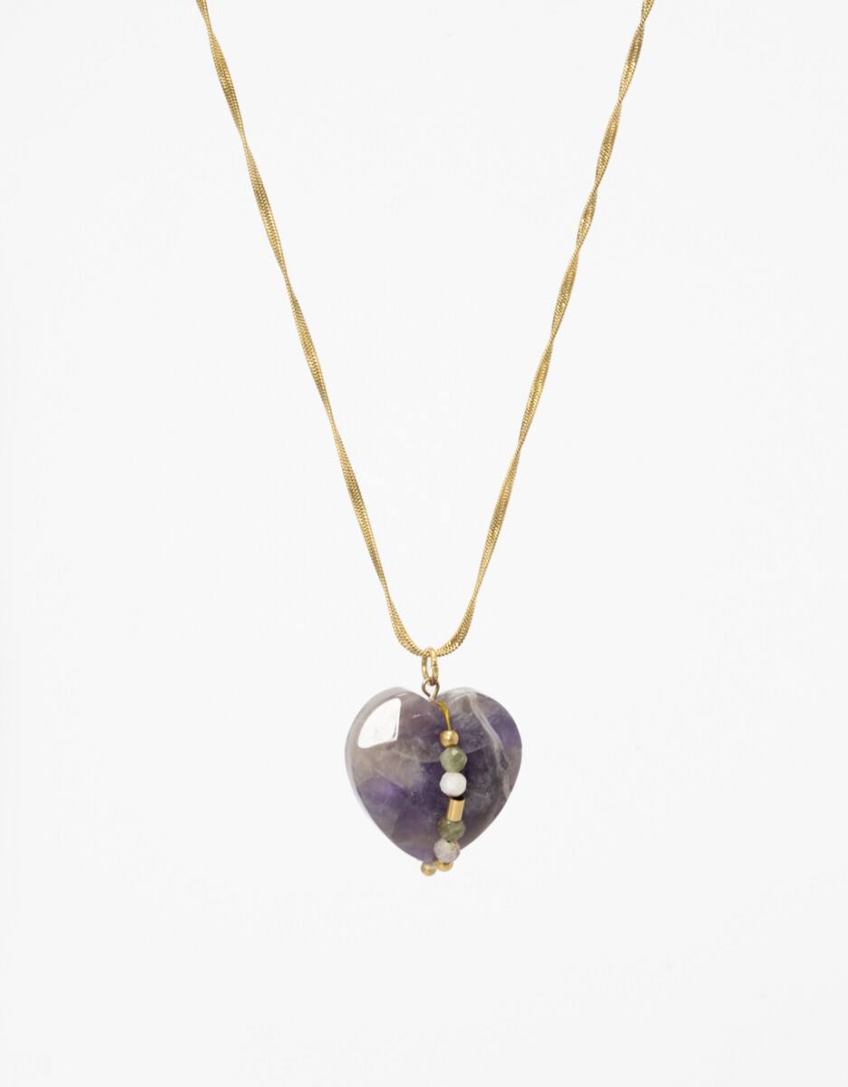 Cadena De Acero Con Dije Piedra 
