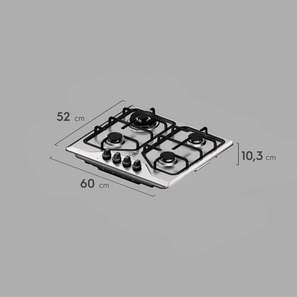 ANAFE ELECTROLUX GAS GRIS 4 HORNALLAS KE4XC