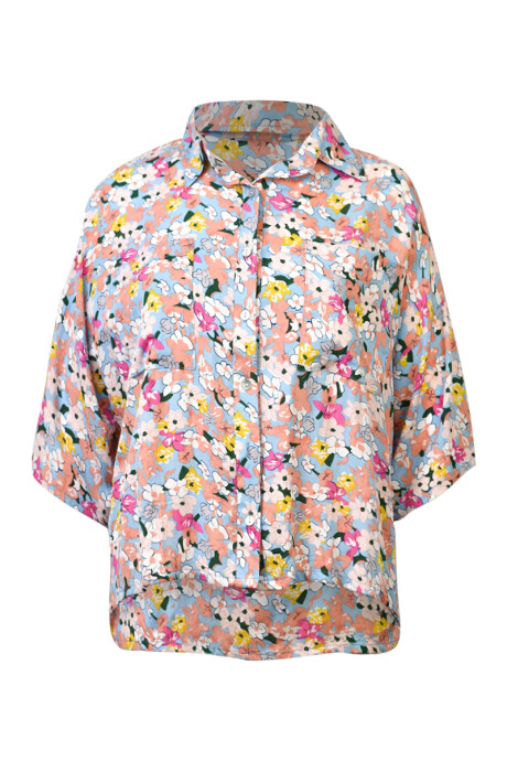 Camisa Lisa Con flores