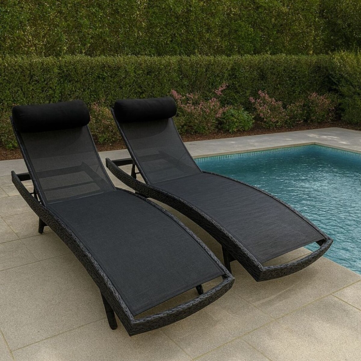 Promo 2 Reposeras Milano - Negro 