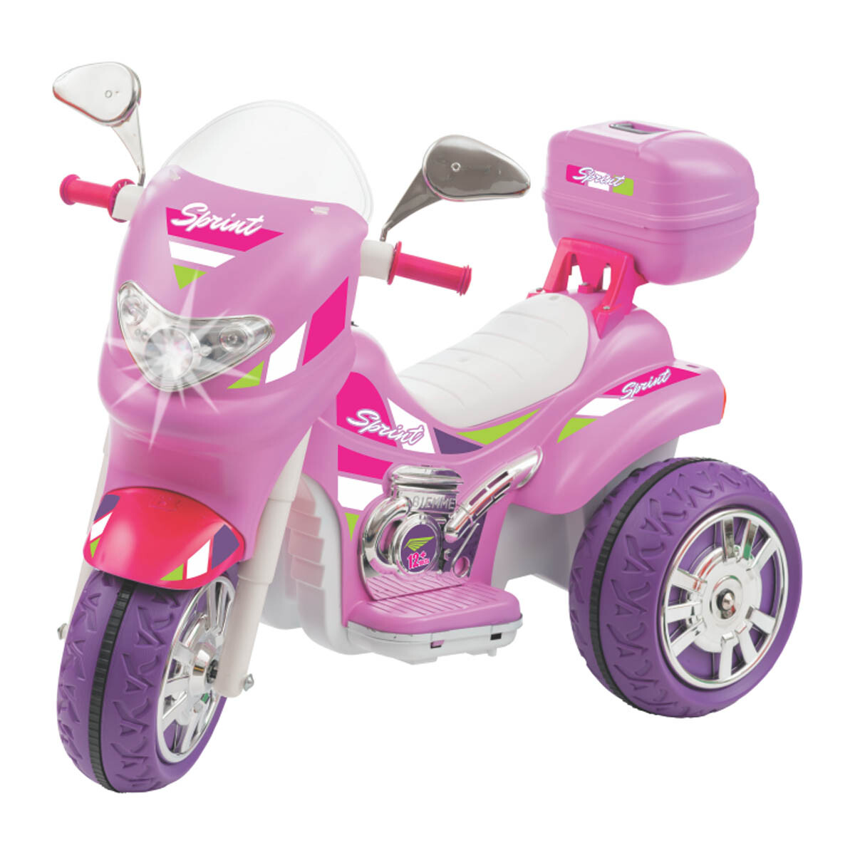 Moto A Batería Con Reversa Luces Y Sonido + Casco - Rosa 