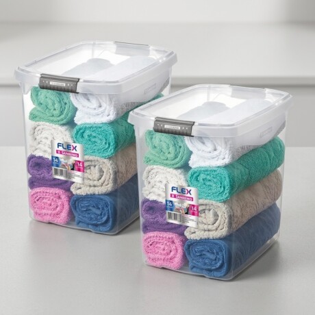 Set x2 Caja organizadora 14 lts TRANSPARENTE