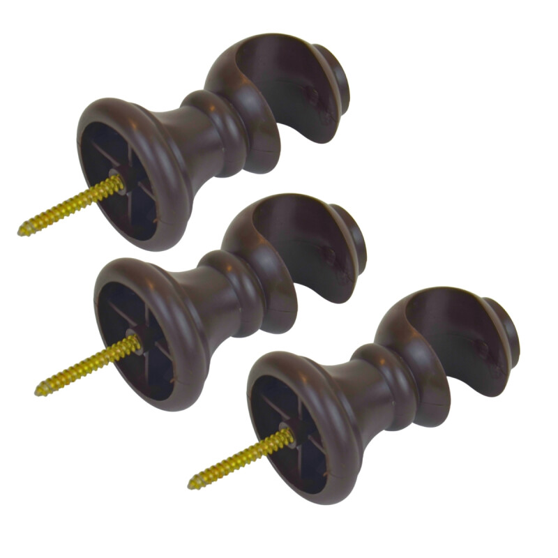 Barrote cortina de metal 2,5 m + 3 Soportes MARRON OSCURO