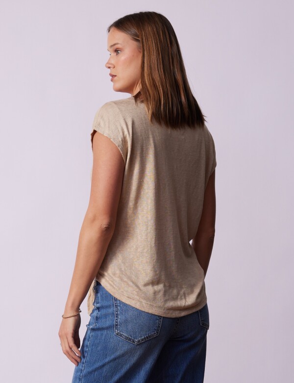 Blusa Botones Nudo BEIGE