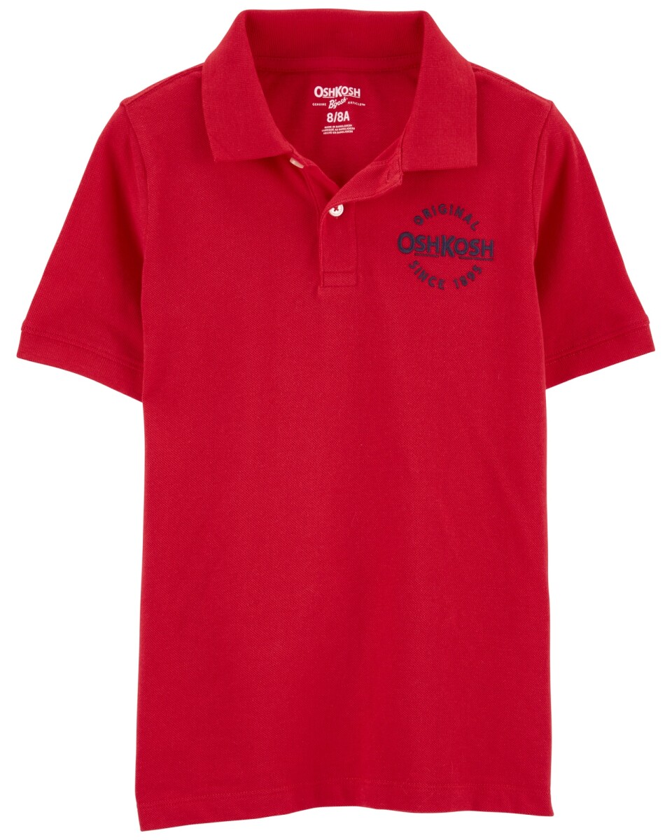 Remera polo de algodón, con logo 