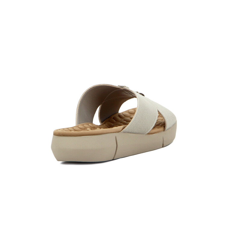 Wonder Sandalias Dama Confort Tira Cruzada C/ Aplique Gris