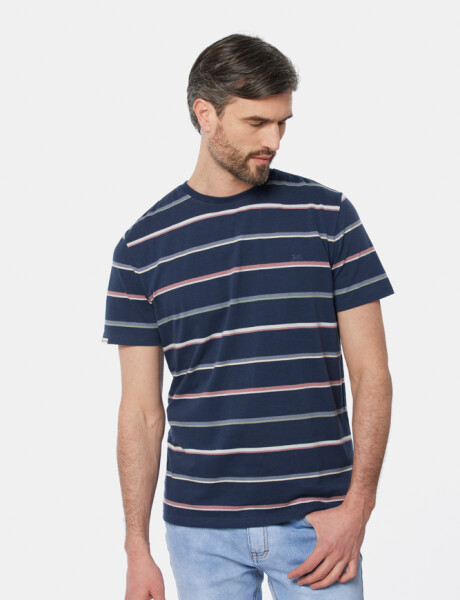 REMERA RAYADA Azul