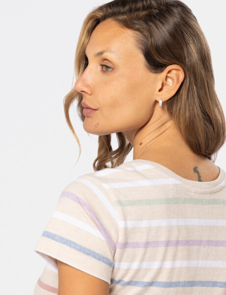 REMERA RAYADA Beige