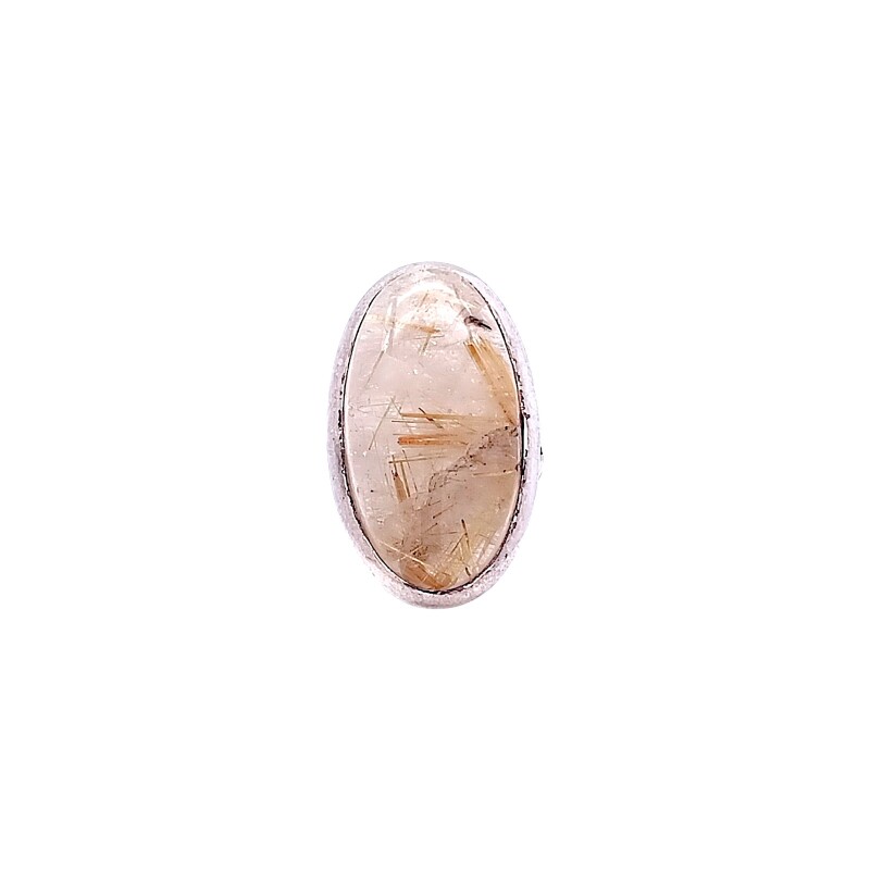 Anillo Oval-Plata 925-Piedra cuarzo rutilado-AN4544 conpiedra