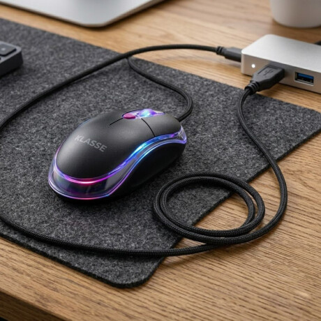 Mouse Óptico USB Klasse LED | 1200 DPI | Color negro Mouse Óptico USB Klasse LED | 1200 DPI | Color negro