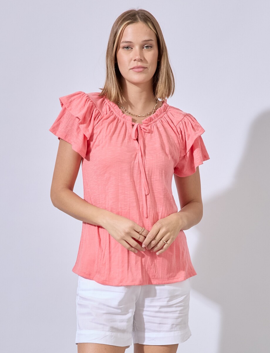 Blusa Frunces - Coral 