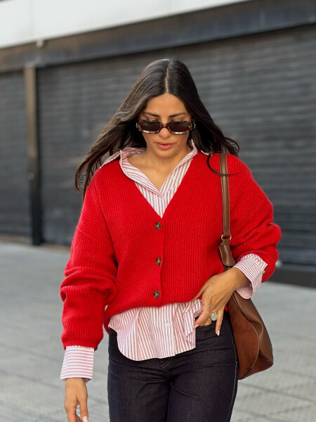 Saco punto fantasía Rojo