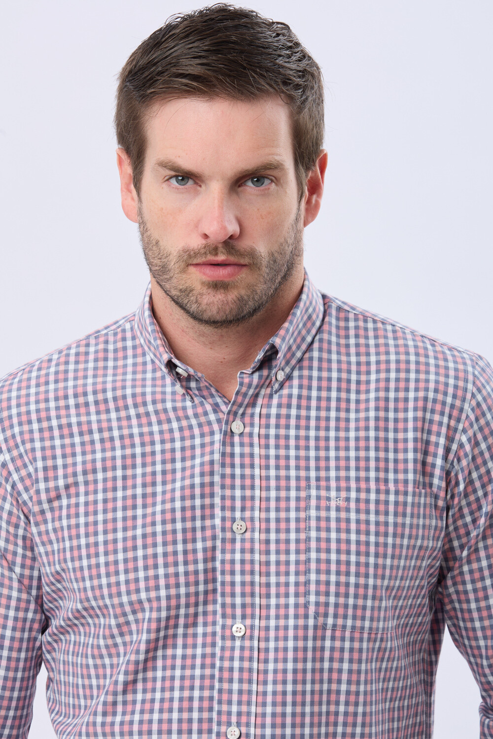 CAMISA SPORT A CUADROS Rosa