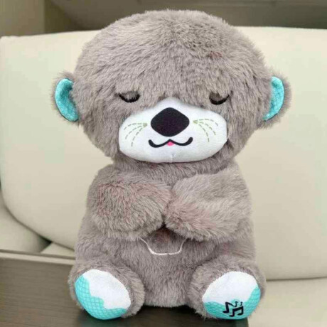 Oso de peluche con ruido blanco, luces y movimiento Gris