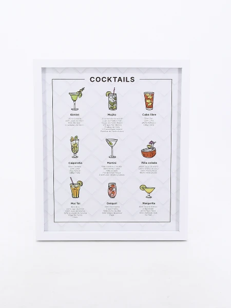 CUADRO COCKTAILS MULTICOLOR