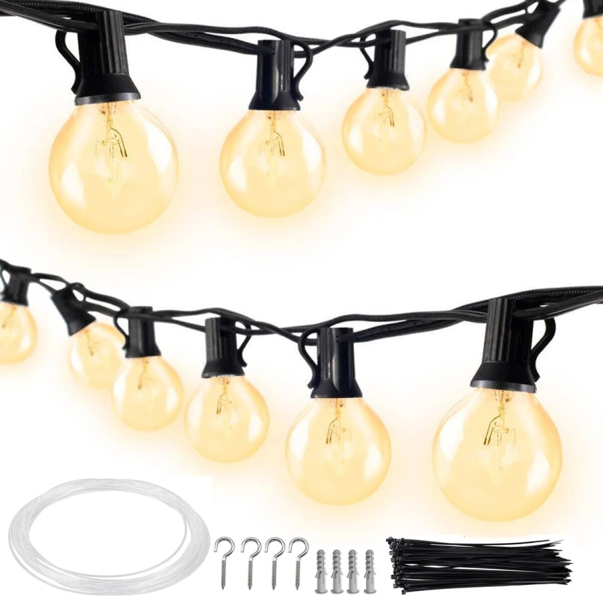 Guirnalda Guía Luces Vintage X25 + 2 Rep 7,62m Jardín - Negro 