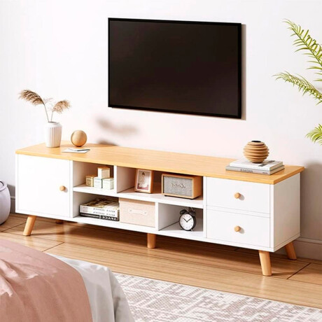 Rack TV Madera Minimalista 3 Cajones 140cm 001