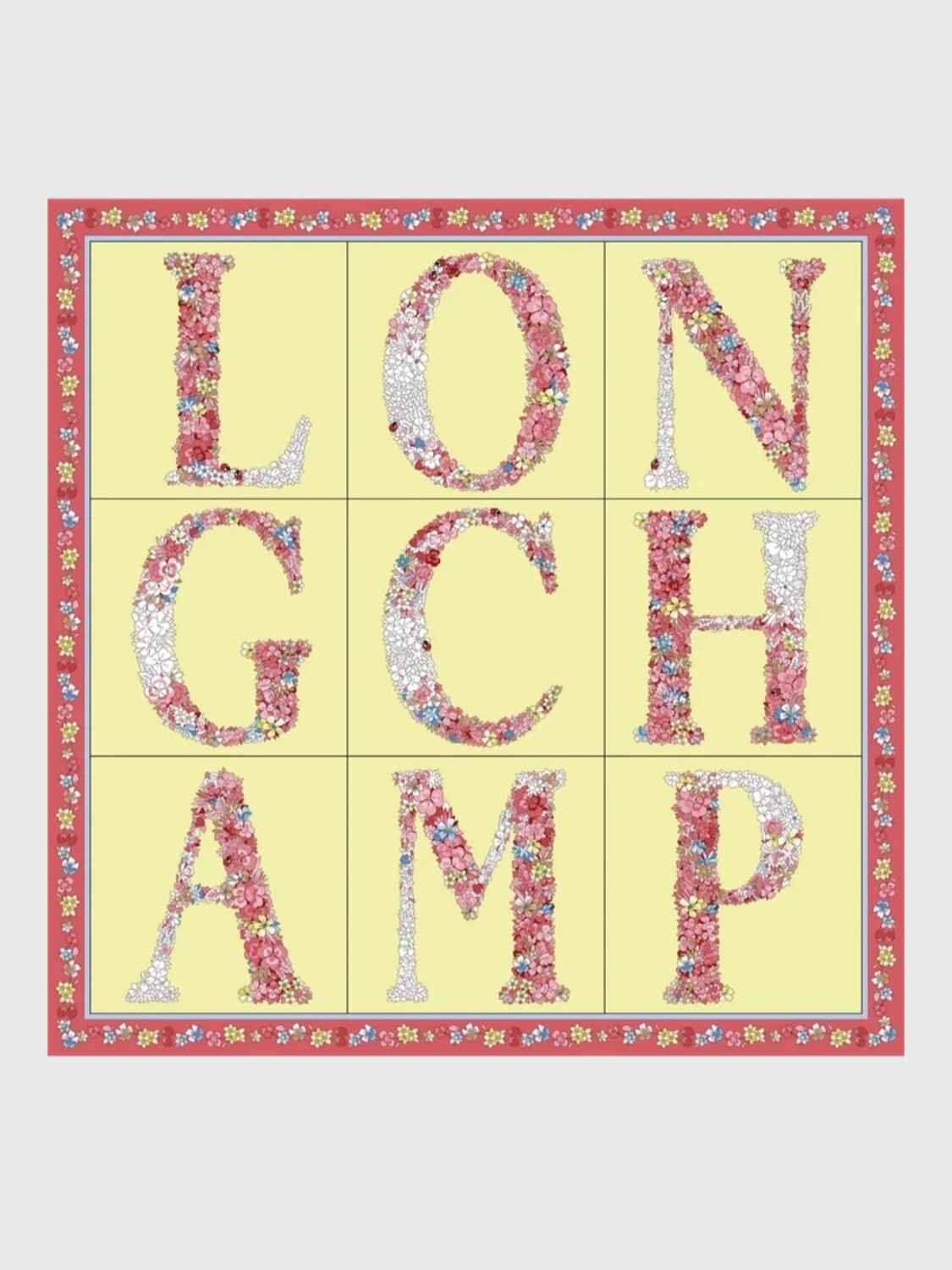 LONGCHAMP - PAÑUELO DE SEDA 50X50 CM, LE JARDIN FLEURI 163