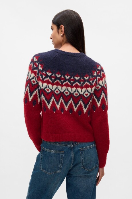 Saco Fair Isle Mujer Red Fairisle