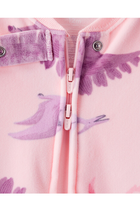 Pijama una pieza de micropolar, con pie, diseño dinos Sin color