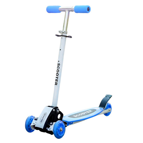 Monopatín Tripatin Aluminio Plegable Regulable Scooter Azul