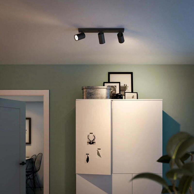AASOL30 Luminaria de Techo Leticia Triple Negro
