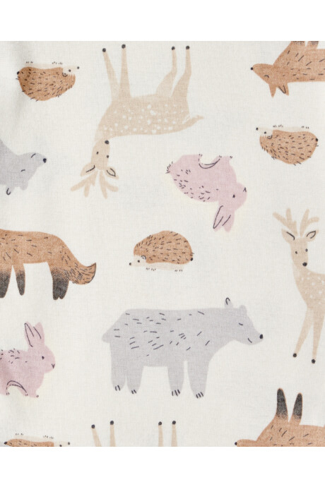 Set tres piezas de algodón, pantalón y dos bodies manga larga, diseño ciervo Sin color
