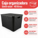 Set x2 Caja ratán 40 lts NEGRO