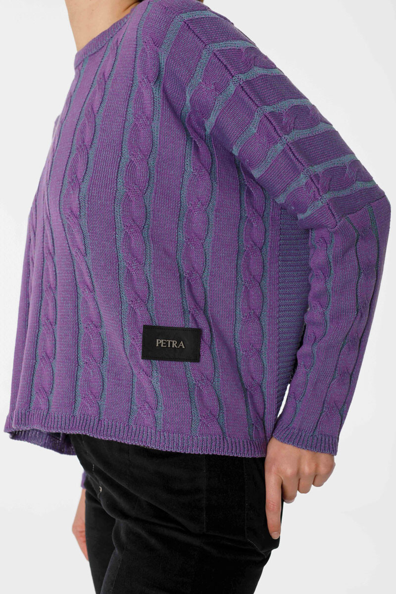 Sweater Oceano Crop Petroleo/Violeta