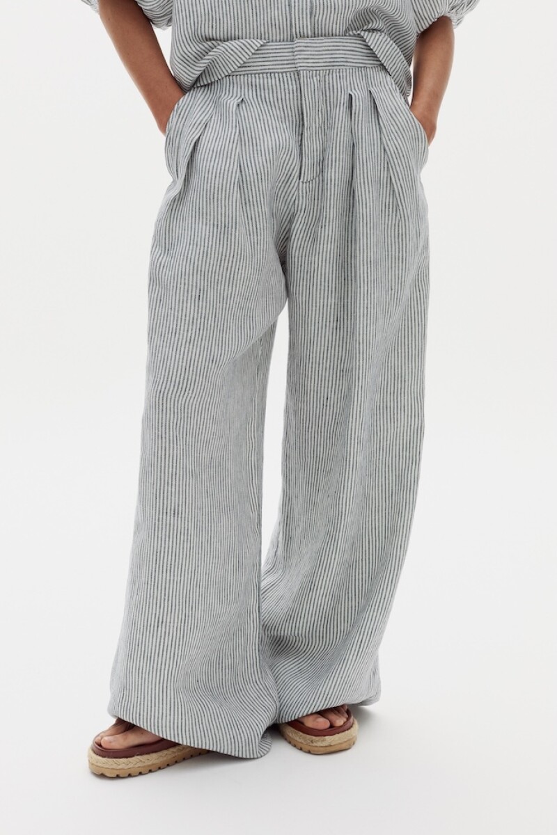 Pantalón Lara en Lino Eddie Stripes