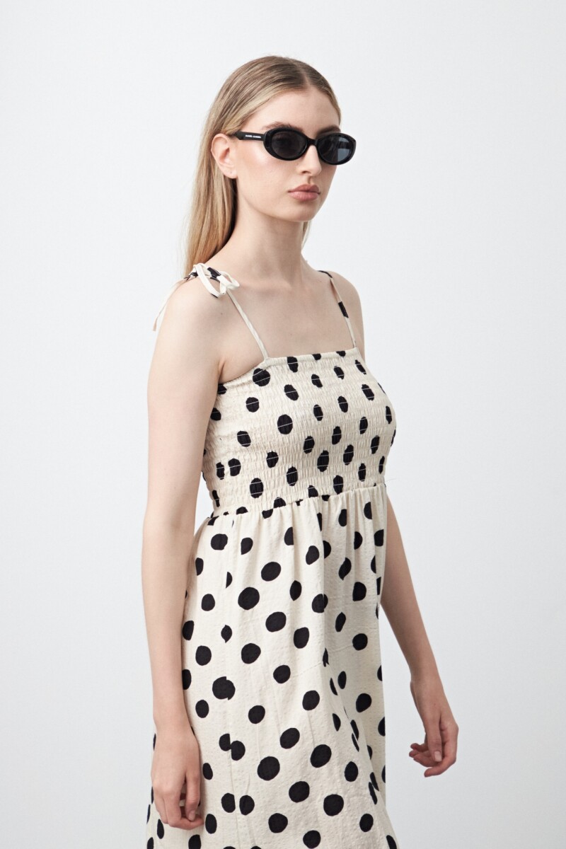 VESTIDO PECANA Negro/Crudo