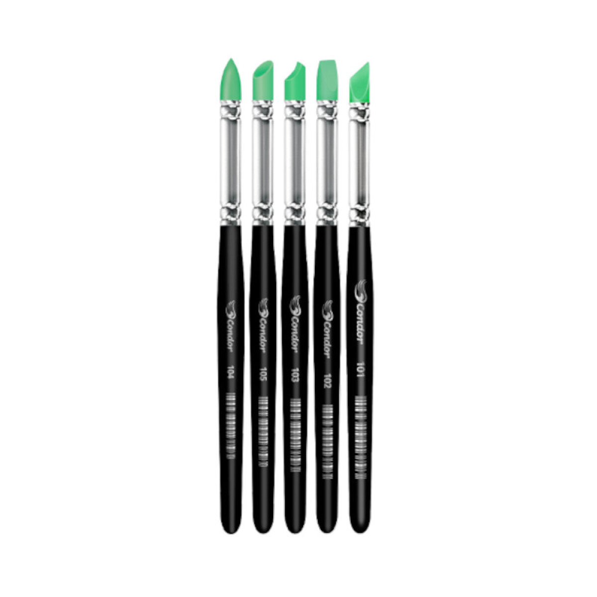 Pincel de goma Condor kit - 5 puntas 