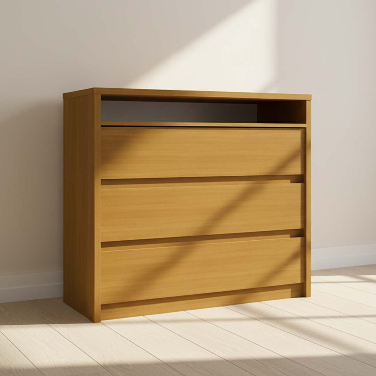 CÓMODA CAJONERA - 3 CAJONES MDF NATURAL-BEIGE SOUTH 