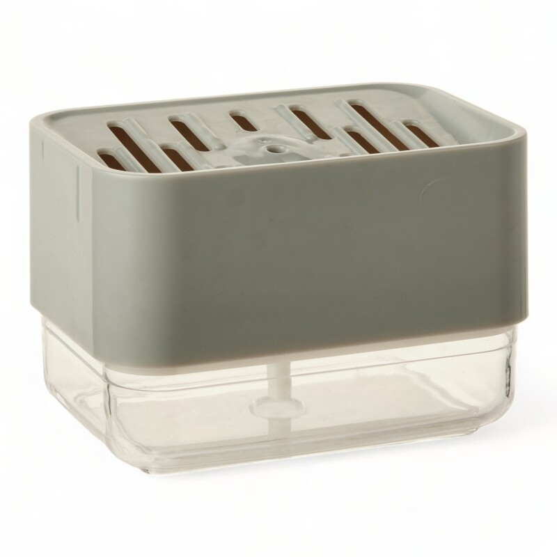 Dispensador Detergente, Jabón Líquido. Para Esponja Gris