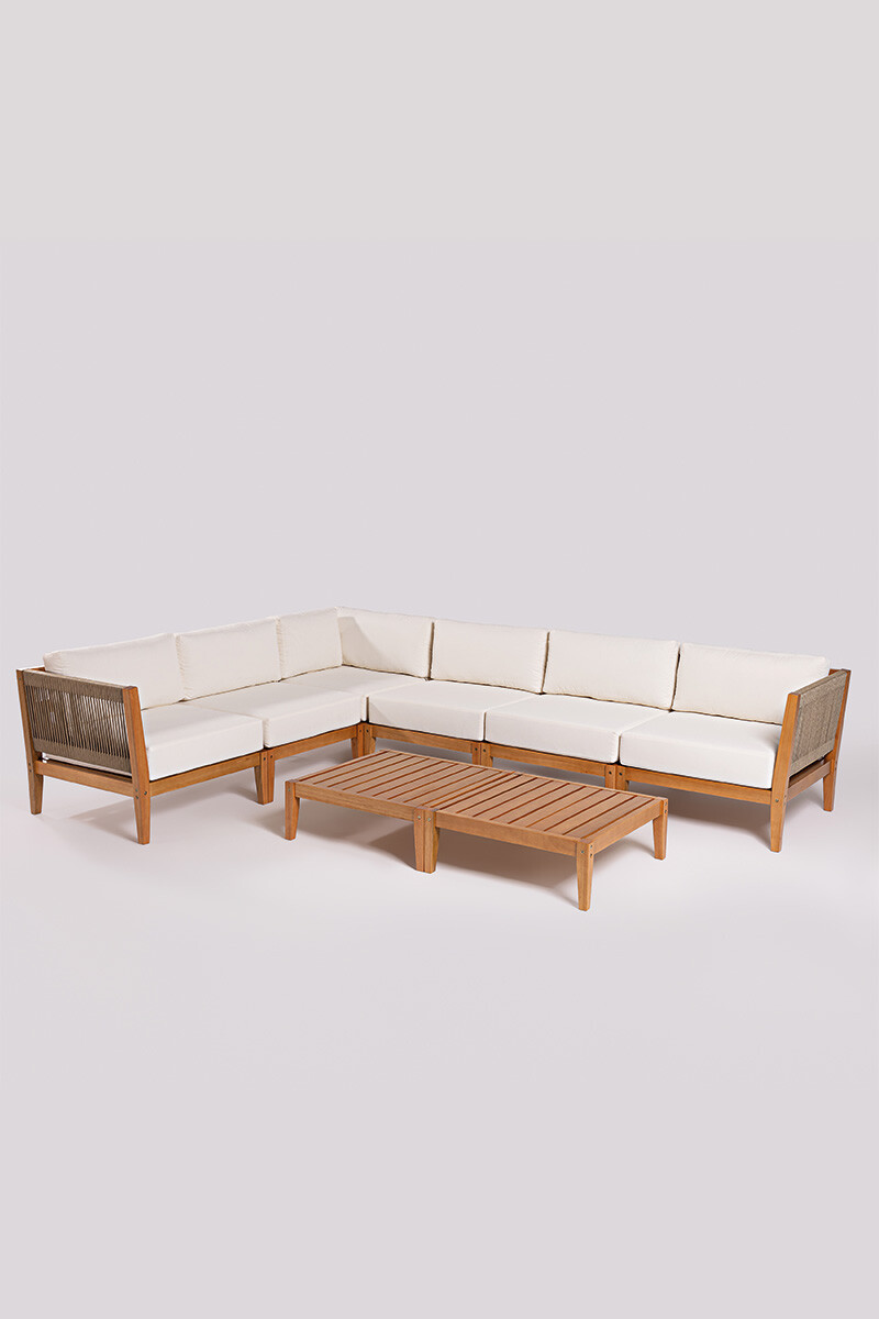 CANNES CANTO CANTO IZQ. CANNES CUERDA RAMI Y ACQUABLOCK CRUDO 78x74x66CM JATOBA