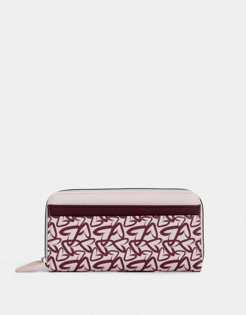 Billetera Fichero Cuerina Estampado - Combinacion Tricolor 