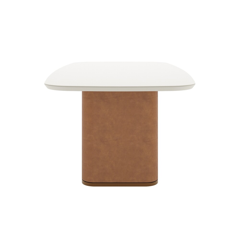 Mesa De Comedor Lintz - 184 - Linea Mónaco Blanco/Marrón