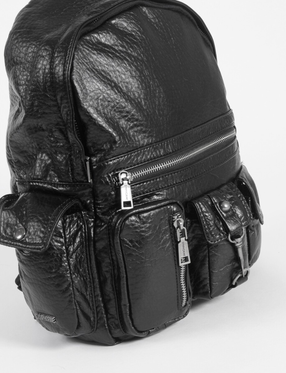 Mochila soft bolsillos - negro 