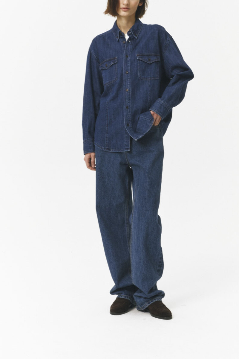 Camisa denim Azul