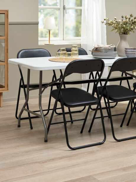 Silla plegable VIUF polipiel/acero negro Silla plegable VIUF polipiel/acero negro