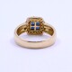 Anillo en oro 18 k brillantes y zafiros carré. Anillo en oro 18 k brillantes y zafiros carré.