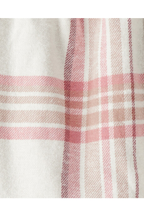 Vestido de franela y vincha, diseño a cuadros Sin color