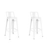 Taburete Tolix Pack 2 unidades En Metal Con Respaldo Blanco
