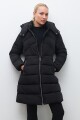 Campera capitoneada con capucha desmontable negro