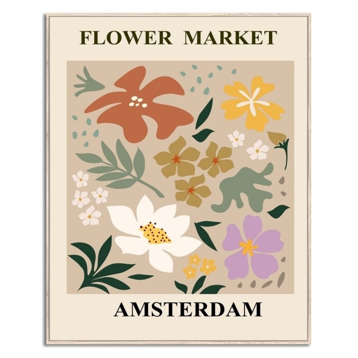 CUADRO 40x50cm MARCO FLOWER MARKET AMSTERDAM 