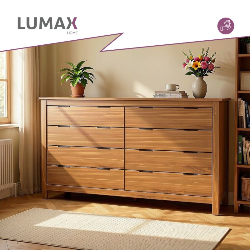 Cómoda Cajonera Madera Maciza Grande 8 Cajones Lumax Cómoda Cajonera Madera Maciza Grande 8 Cajones Lumax