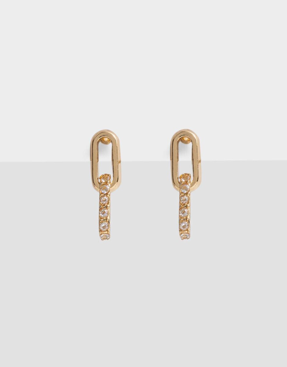 Aros Colgantes Cubic Bañados En Oro - Dorado 