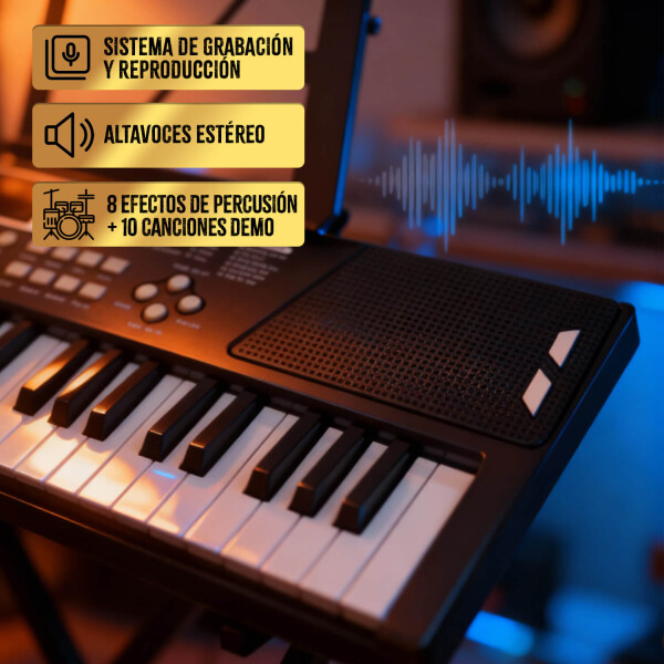 Teclado Organo Instrumento Musical de 61 Teclas 10 Ritmos 16 Tonos + Micrófono ITM007 IMBACK Teclado Organo Instrumento Musical de 61 Teclas 10 Ritmos 16 Tonos + Micrófono ITM007 IMBACK